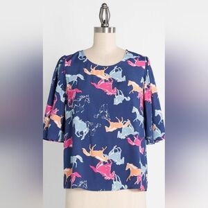 Modcloth - 2X - All the Pretty Horses - Blouse